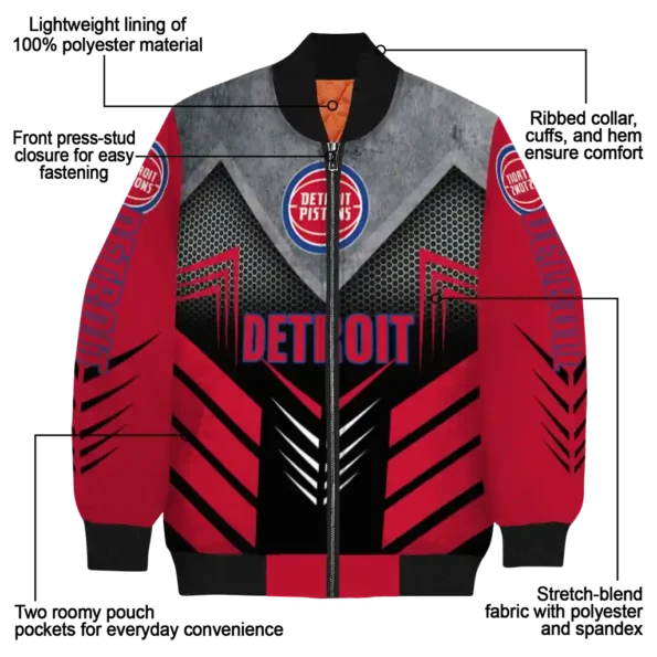 detroit pistons arrow layer red black bomber jacket new arrival