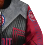 detroit pistons arrow layer red black bomber jacket best selling