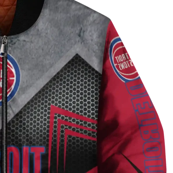 detroit pistons arrow layer red black bomber jacket premium grade