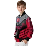detroit pistons arrow layer red black bomber jacket best selling