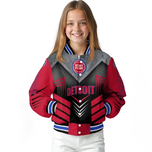 detroit pistons arrow layer red black varsity jacket top rated.webp