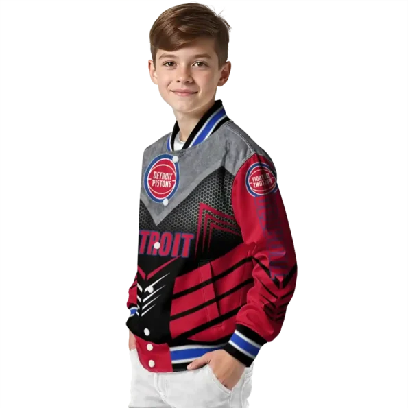 detroit pistons arrow layer red black varsity jacket trendy.webp
