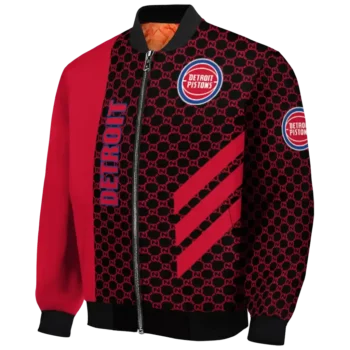 detroit pistons triple side stripes red black bomber jacket best selling