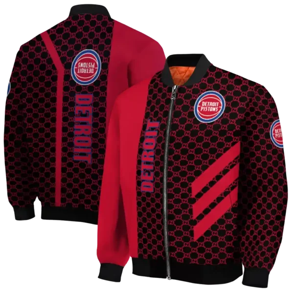 detroit pistons triple side stripes red black bomber jacket fashion forward