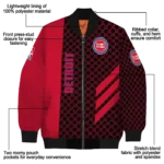 detroit pistons triple side stripes red black bomber jacket best selling