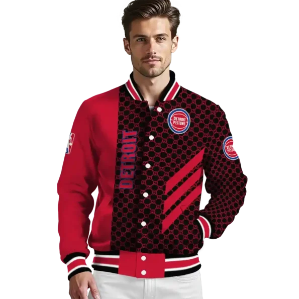 detroit pistons triple side stripes red black varsity jacket high quality.webp