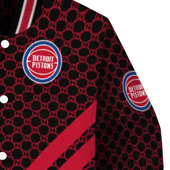 detroit pistons triple side stripes red black varsity jacket premium grade.webp