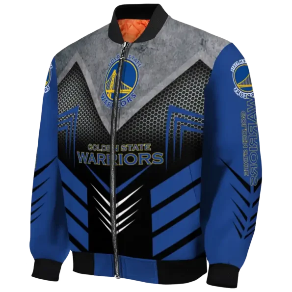 golden state warriors arrow layer blue black bomber jacket best selling