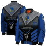 golden state warriors arrow layer blue black bomber jacket best selling
