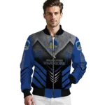 golden state warriors arrow layer blue black bomber jacket best selling