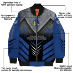 golden state warriors arrow layer blue black bomber jacket best selling