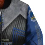 golden state warriors arrow layer blue black bomber jacket best selling
