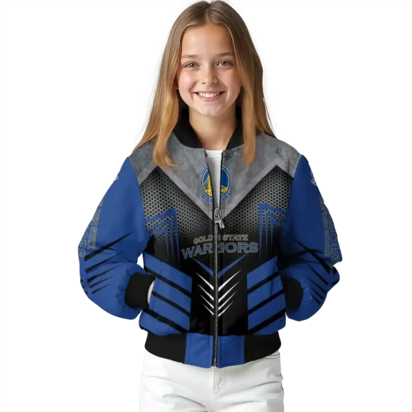 golden state warriors arrow layer blue black bomber jacket top rated
