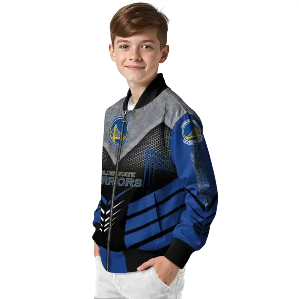 golden state warriors arrow layer blue black bomber jacket trendy