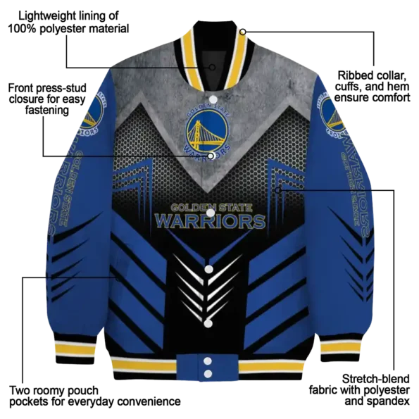 golden state warriors arrow layer blue black varsity jacket new arrival.webp
