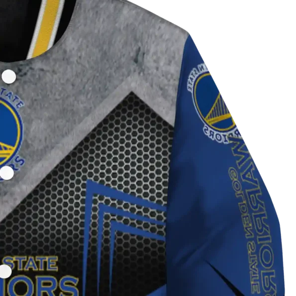 golden state warriors arrow layer blue black varsity jacket premium grade.webp
