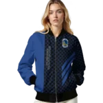 golden state warriors triple side stripes blue black bomber jacket best selling