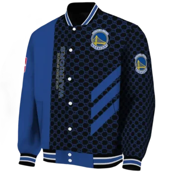 golden state warriors triple side stripes blue black varsity jacket best selling.webp