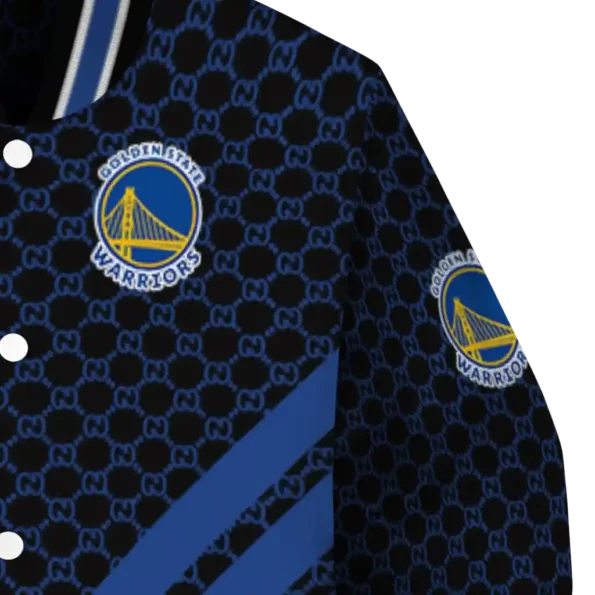 golden state warriors triple side stripes blue black varsity jacket premium grade.webp