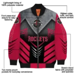 houston rockets arrow layer red black bomber jacket best selling