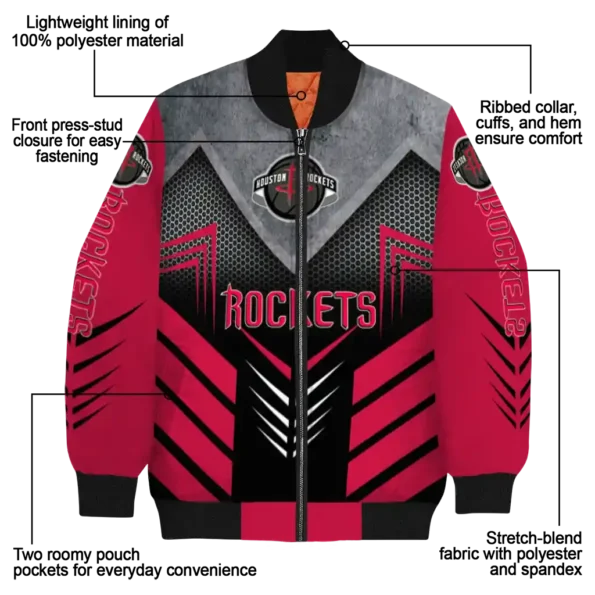 houston rockets arrow layer red black bomber jacket new arrival