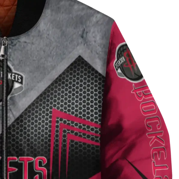 houston rockets arrow layer red black bomber jacket premium grade