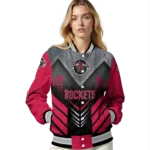 houston rockets arrow layer red black varsity jacket best selling.webp
