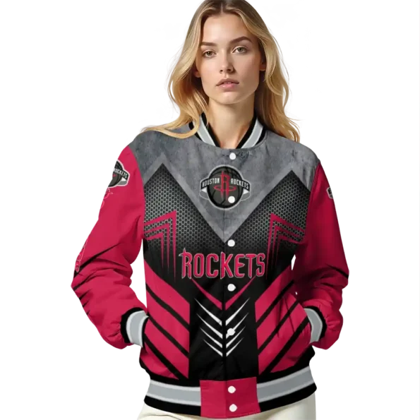 houston rockets arrow layer red black varsity jacket latest model.webp