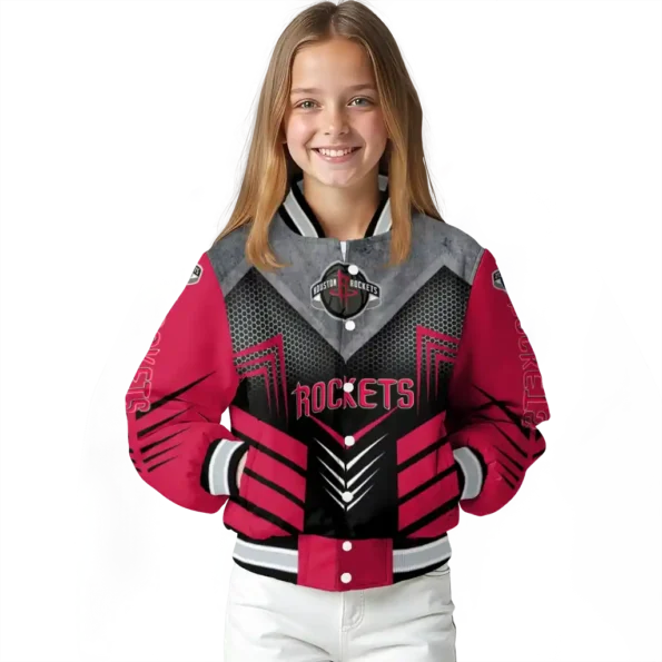 houston rockets arrow layer red black varsity jacket top rated.webp