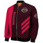 houston rockets triple side stripes red black bomber jacket best selling