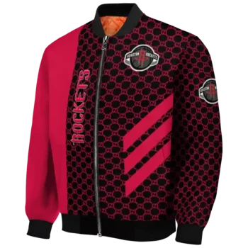 houston rockets triple side stripes red black bomber jacket best selling