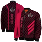 houston rockets triple side stripes red black bomber jacket best selling