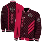 houston rockets triple side stripes red black varsity jacket best selling.webp