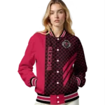 houston rockets triple side stripes red black varsity jacket best selling.webp