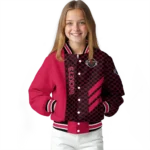 houston rockets triple side stripes red black varsity jacket best selling.webp