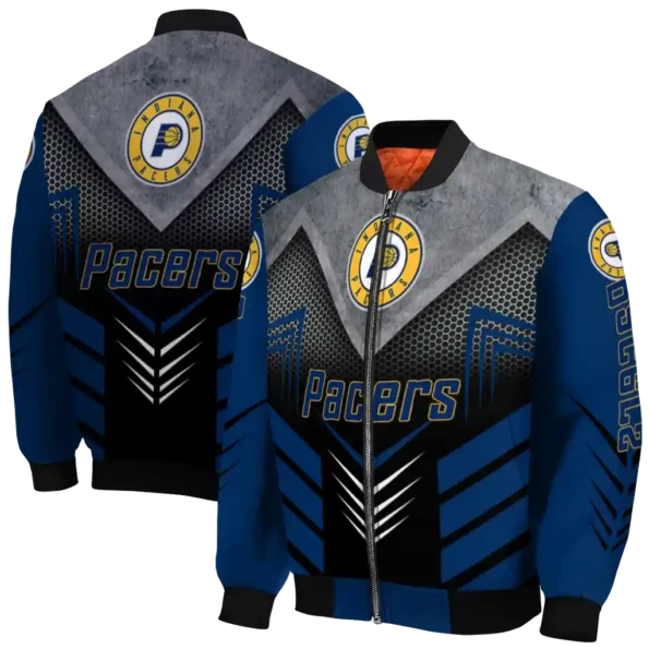 indiana pacers arrow layer blue black bomber jacket fashion forward