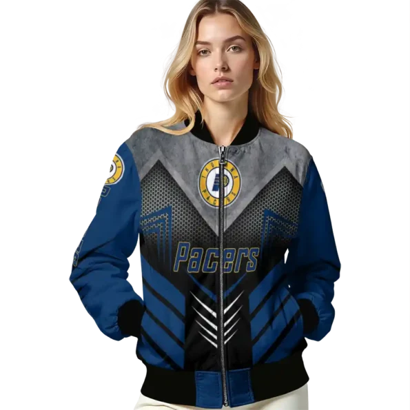indiana pacers arrow layer blue black bomber jacket latest model