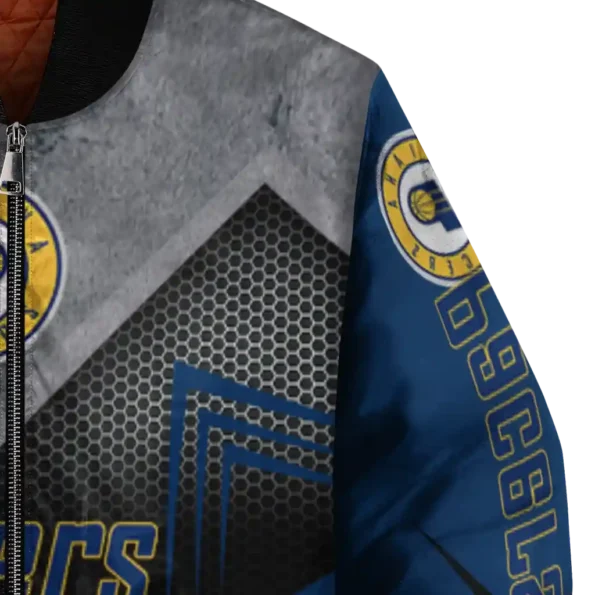 indiana pacers arrow layer blue black bomber jacket premium grade