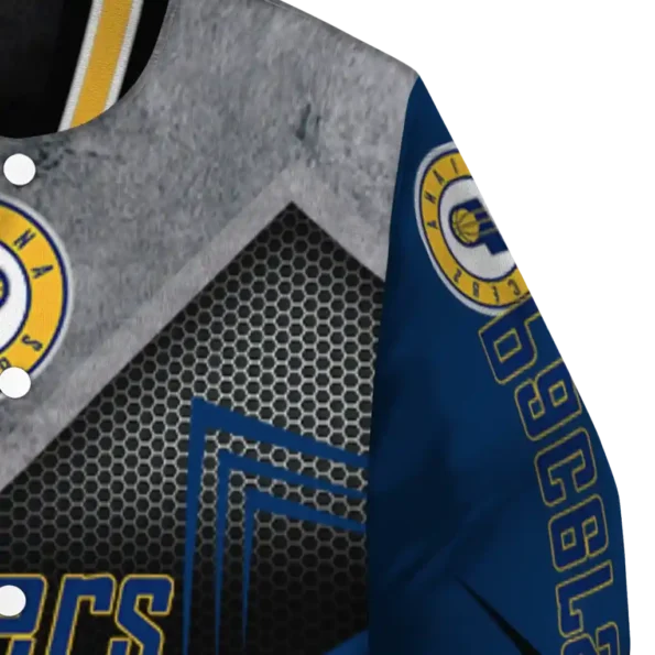 indiana pacers arrow layer blue black varsity jacket premium grade.webp