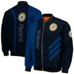 indiana pacers triple side stripes blue black bomber jacket best selling