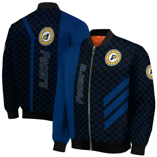 indiana pacers triple side stripes blue black bomber jacket fashion forward
