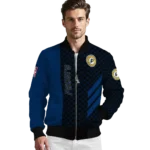 indiana pacers triple side stripes blue black bomber jacket best selling
