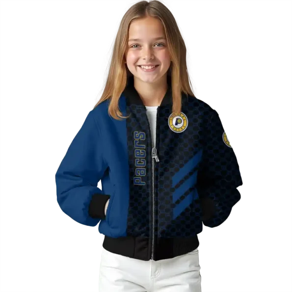 indiana pacers triple side stripes blue black bomber jacket top rated