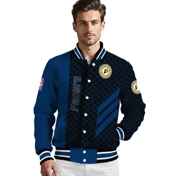 indiana pacers triple side stripes blue black varsity jacket high quality.webp