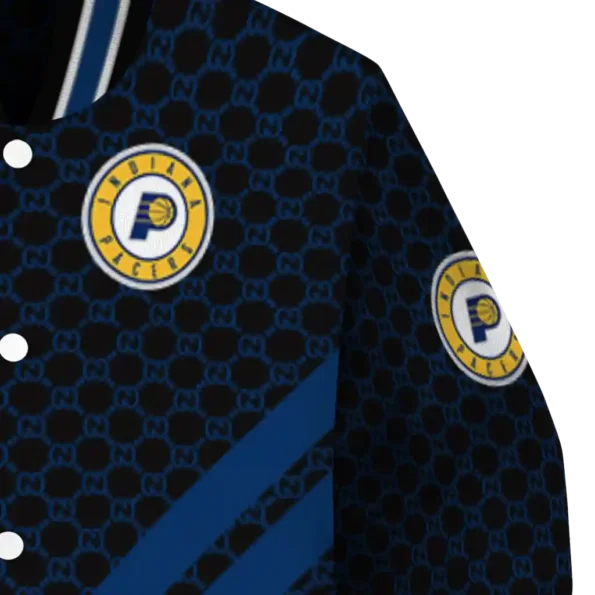 indiana pacers triple side stripes blue black varsity jacket premium grade.webp