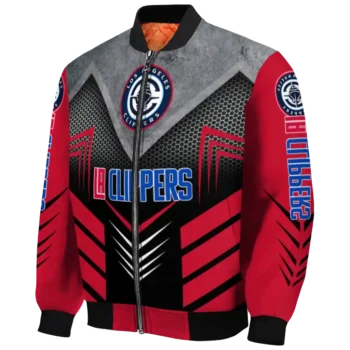los angeles clippers arrow layer red black bomber jacket best selling