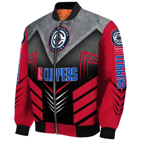 los angeles clippers arrow layer red black bomber jacket best selling