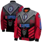 los angeles clippers arrow layer red black bomber jacket best selling