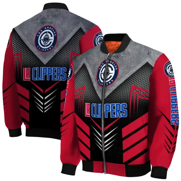 los angeles clippers arrow layer red black bomber jacket fashion forward