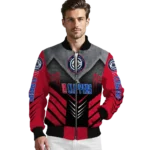 los angeles clippers arrow layer red black bomber jacket best selling